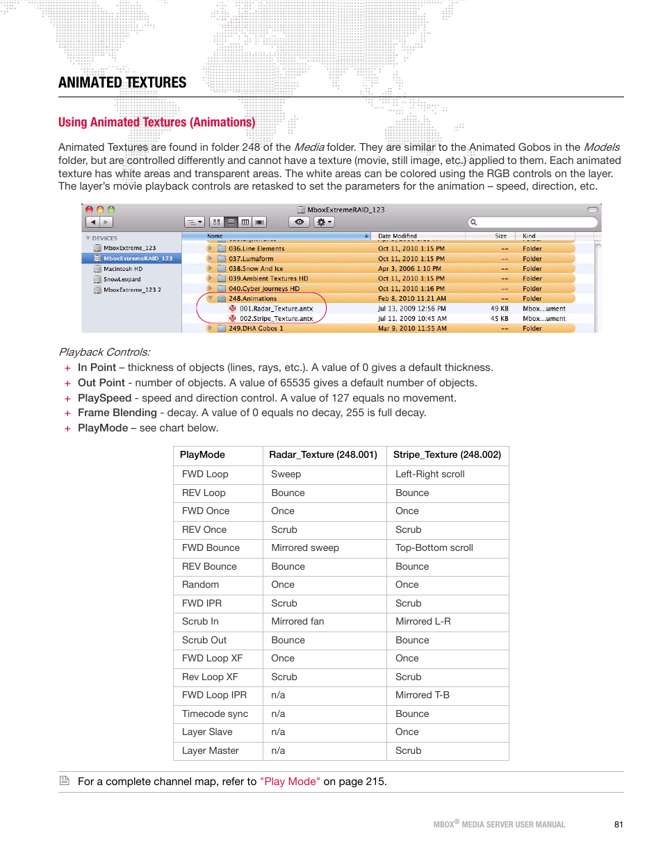 Animated textures, Using animated textures (animations) | PRG Mbox Designer User Manual v3.7 User Manual | Page 89 / 232