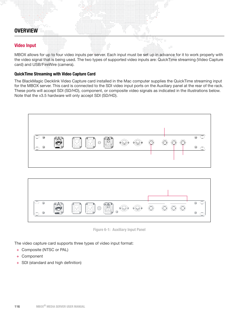 Overview, Video input, Quicktime streaming with video capture card | PRG Mbox Designer User Manual v3.6.1 User Manual | Page 124 / 174
