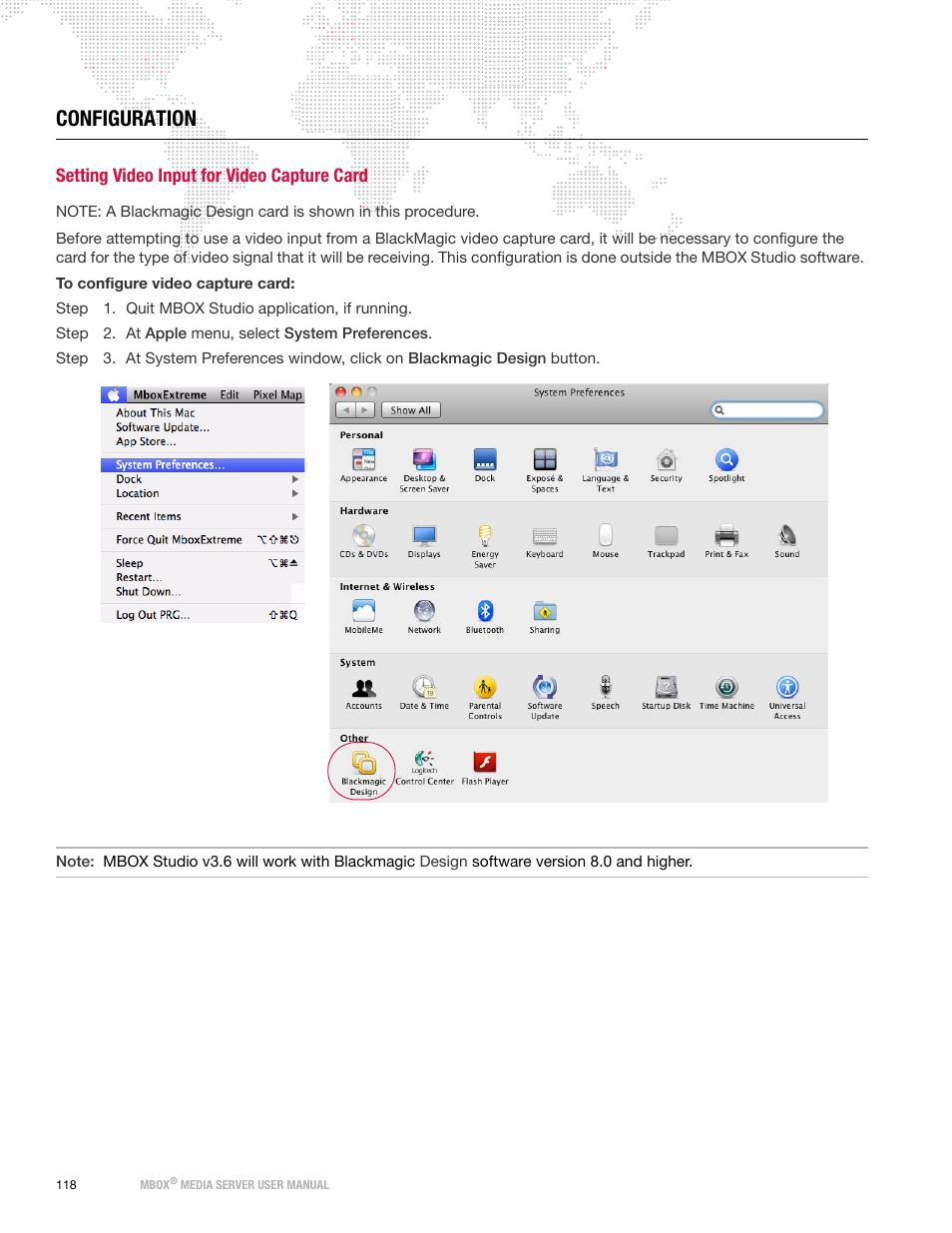 Configuration, Setting video input for video capture card | PRG Mbox Designer User Manual v3.6.1 User Manual | Page 126 / 174