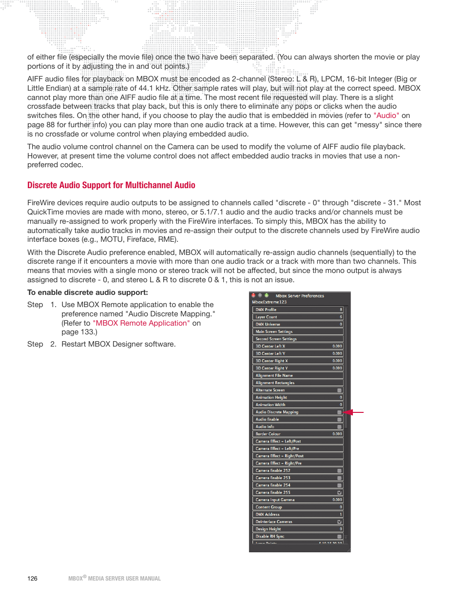 Discrete audio support for multichannel audio | PRG Mbox Designer User Manual v3.6.1 User Manual | Page 134 / 174