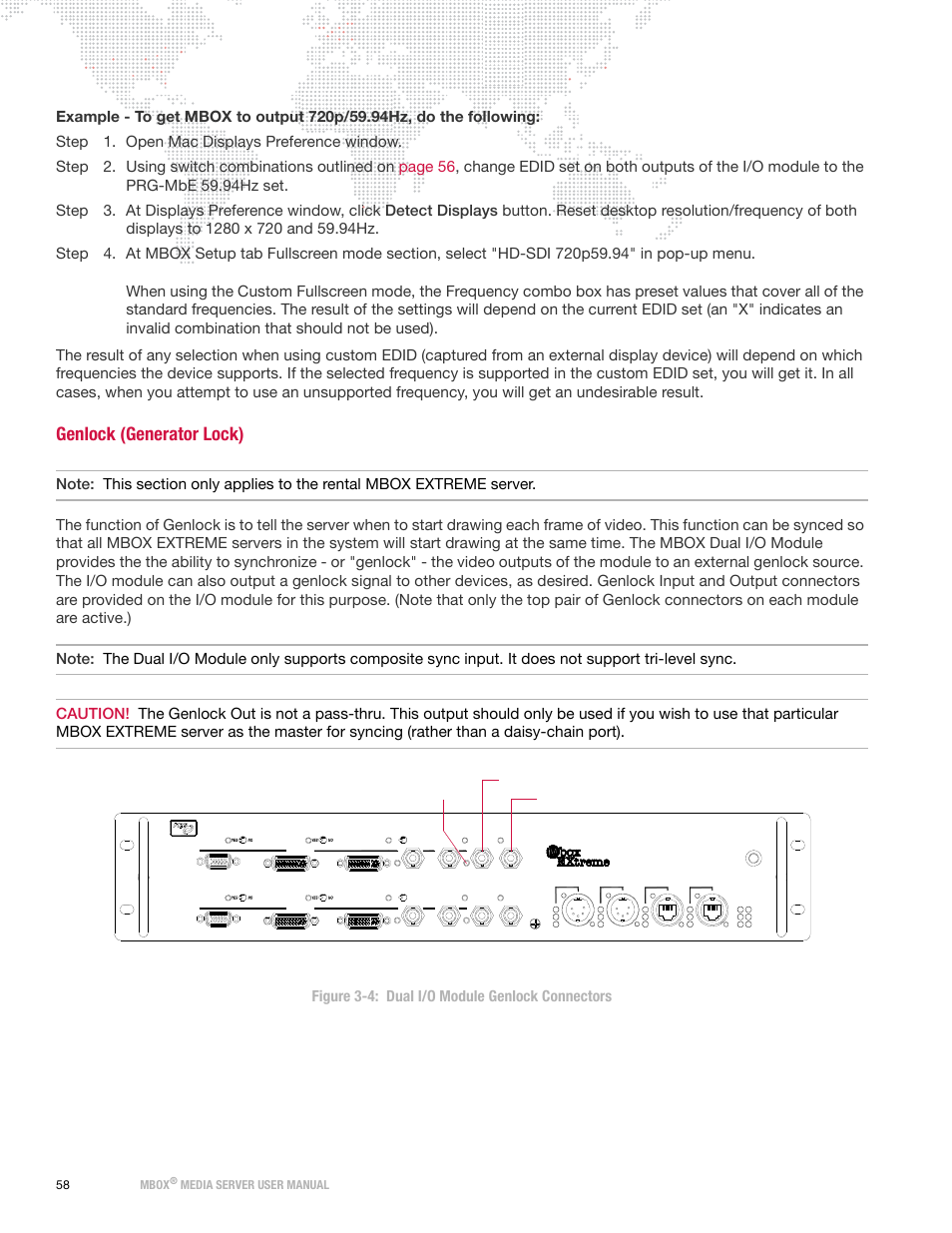 Genlock (generator lock), Dual i/o module | PRG Mbox Designer User Manual v3.6.1 User Manual | Page 66 / 174