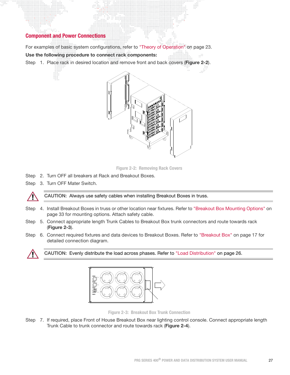 Component and power connections | PRG S400 User Manual 3.1 User Manual | Page 33 / 66