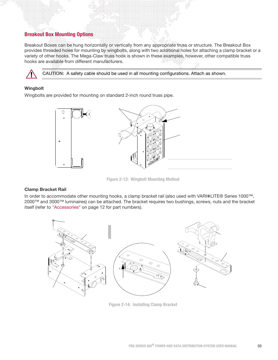 Breakout box mounting options | PRG S400 User Manual 3.1 User Manual | Page 39 / 66