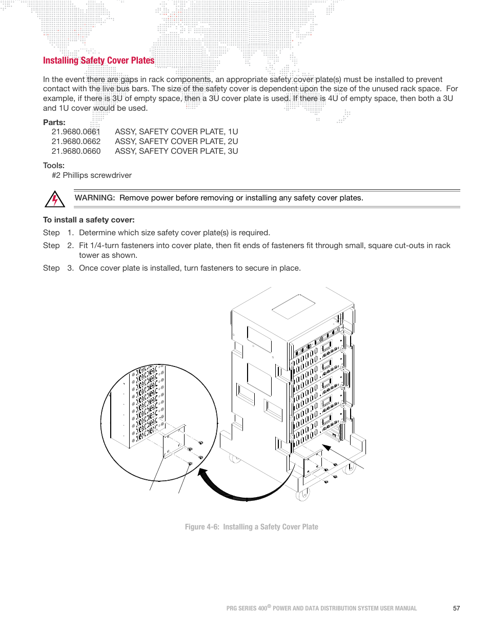 Installing safety cover plates | PRG S400 User Manual 3.1 User Manual | Page 63 / 66