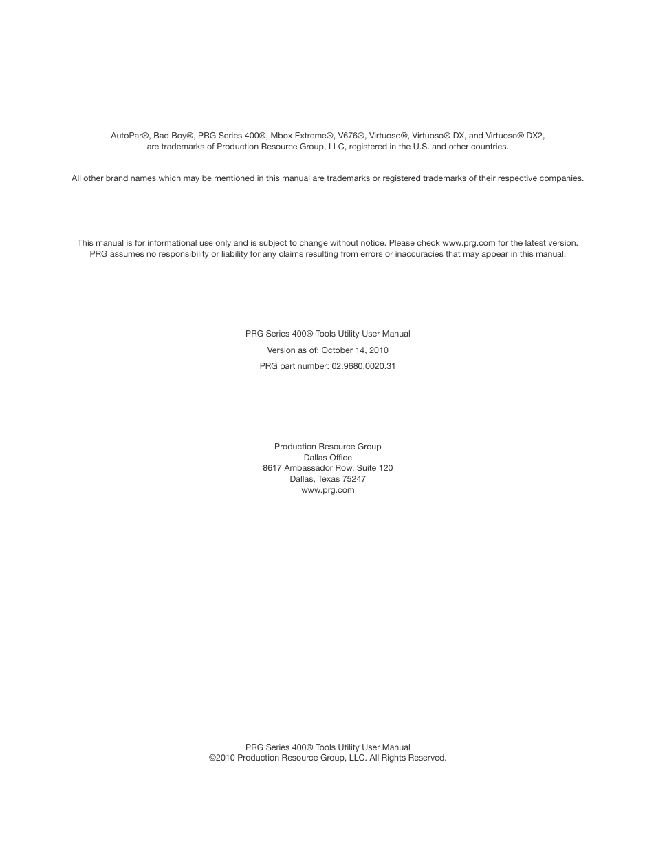 PRG S400 Tools User Manual 3.1 User Manual | Page 2 / 14