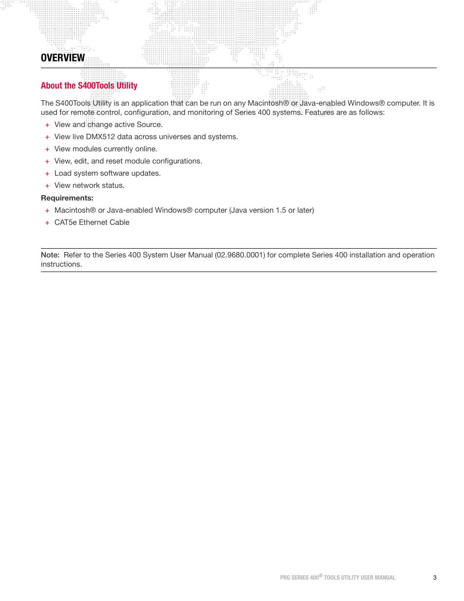 Overview, About the s400tools utility | PRG S400 Tools User Manual 3.1 User Manual | Page 5 / 14