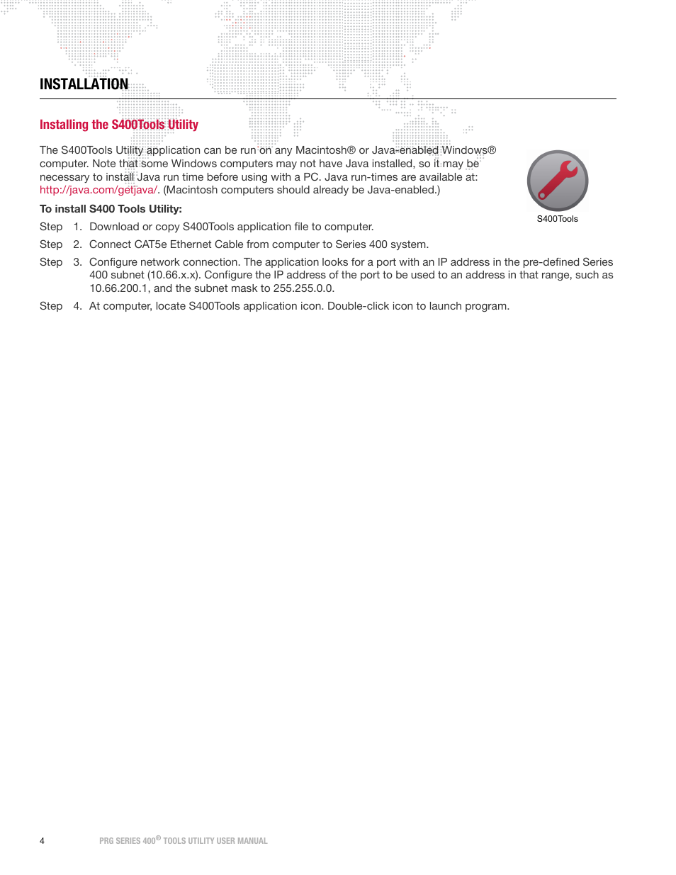 Installation, Installing the s400tools utility | PRG S400 Tools User Manual 3.1 User Manual | Page 6 / 14