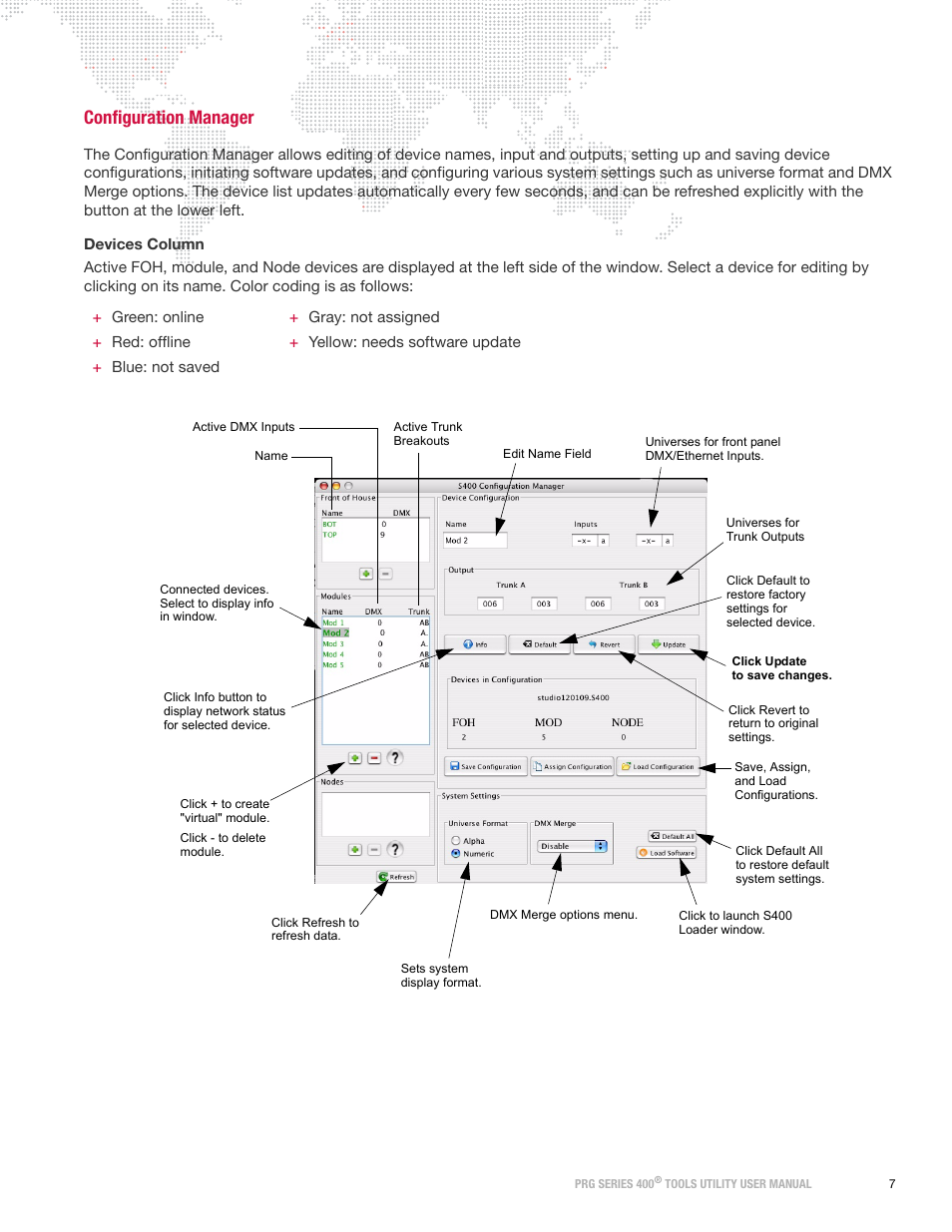 Configuration manager | PRG S400 Tools User Manual 3.1 User Manual | Page 9 / 14