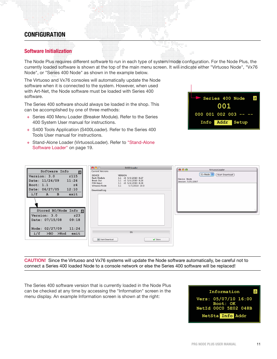 Configuration, Software initialization | PRG Node Plus User Manual | Page 13 / 26