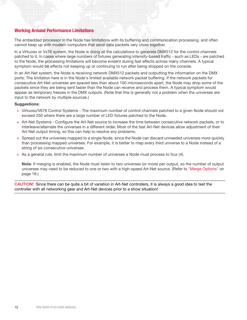 Working around performance limitations | PRG Node Plus User Manual | Page 14 / 26