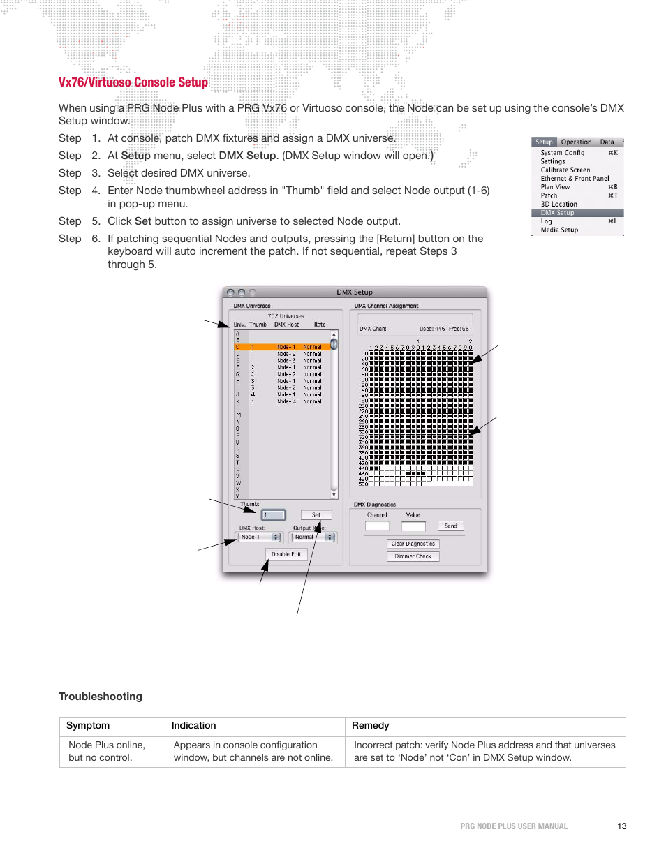 Vx76/virtuoso console setup | PRG Node Plus User Manual | Page 15 / 26