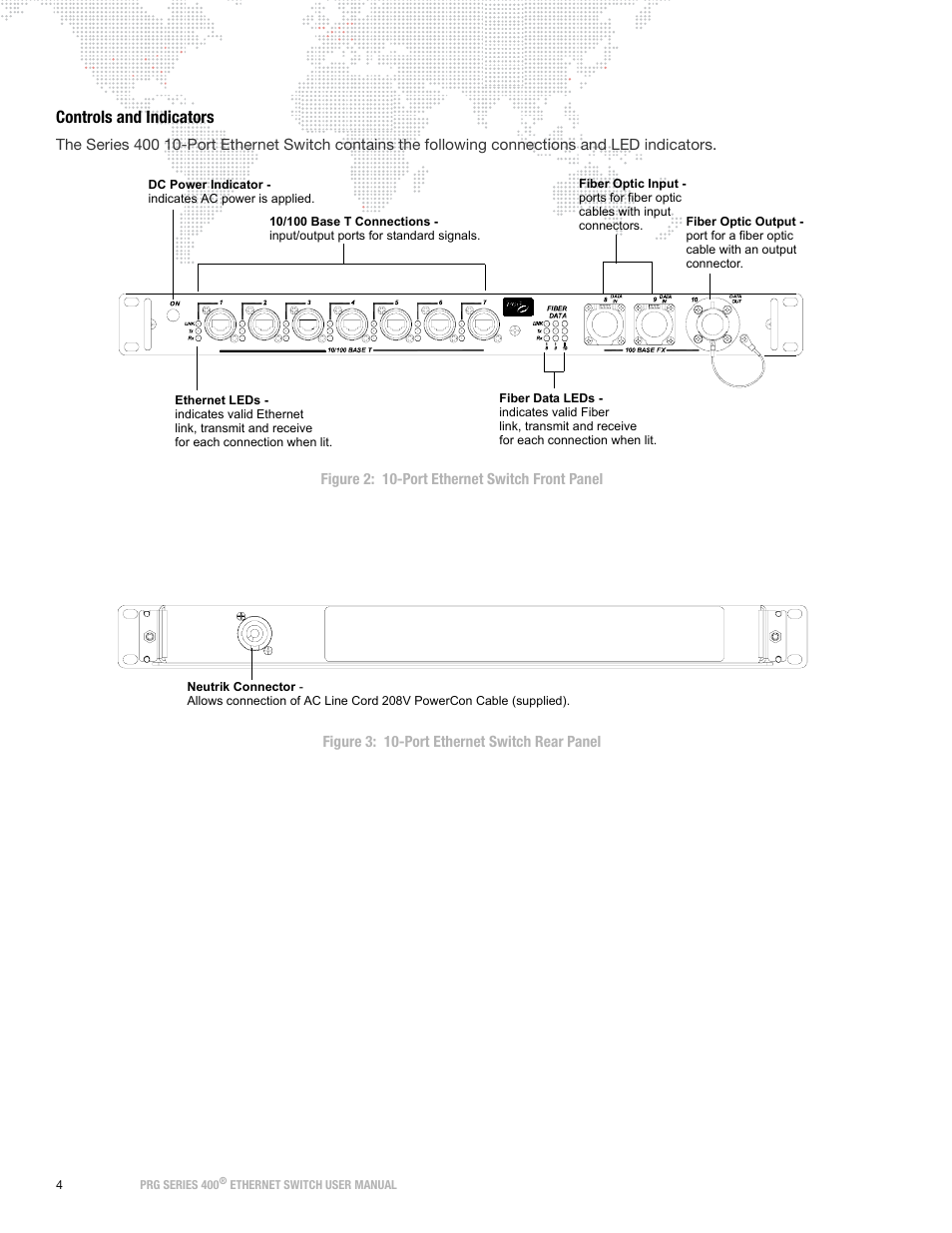 Controls and indicators | PRG Ethernet Switch User Manual | Page 6 / 14