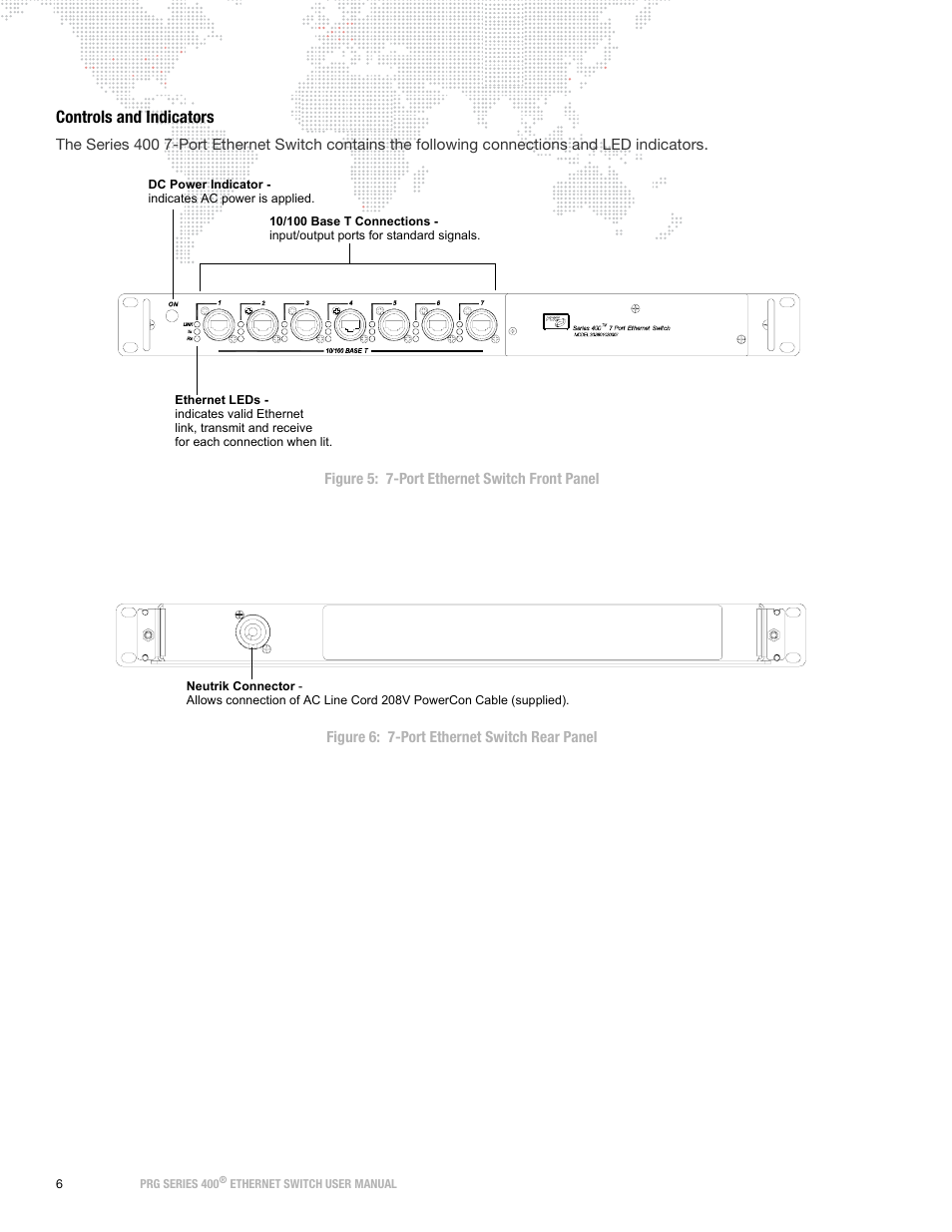 Controls and indicators | PRG Ethernet Switch User Manual | Page 8 / 14