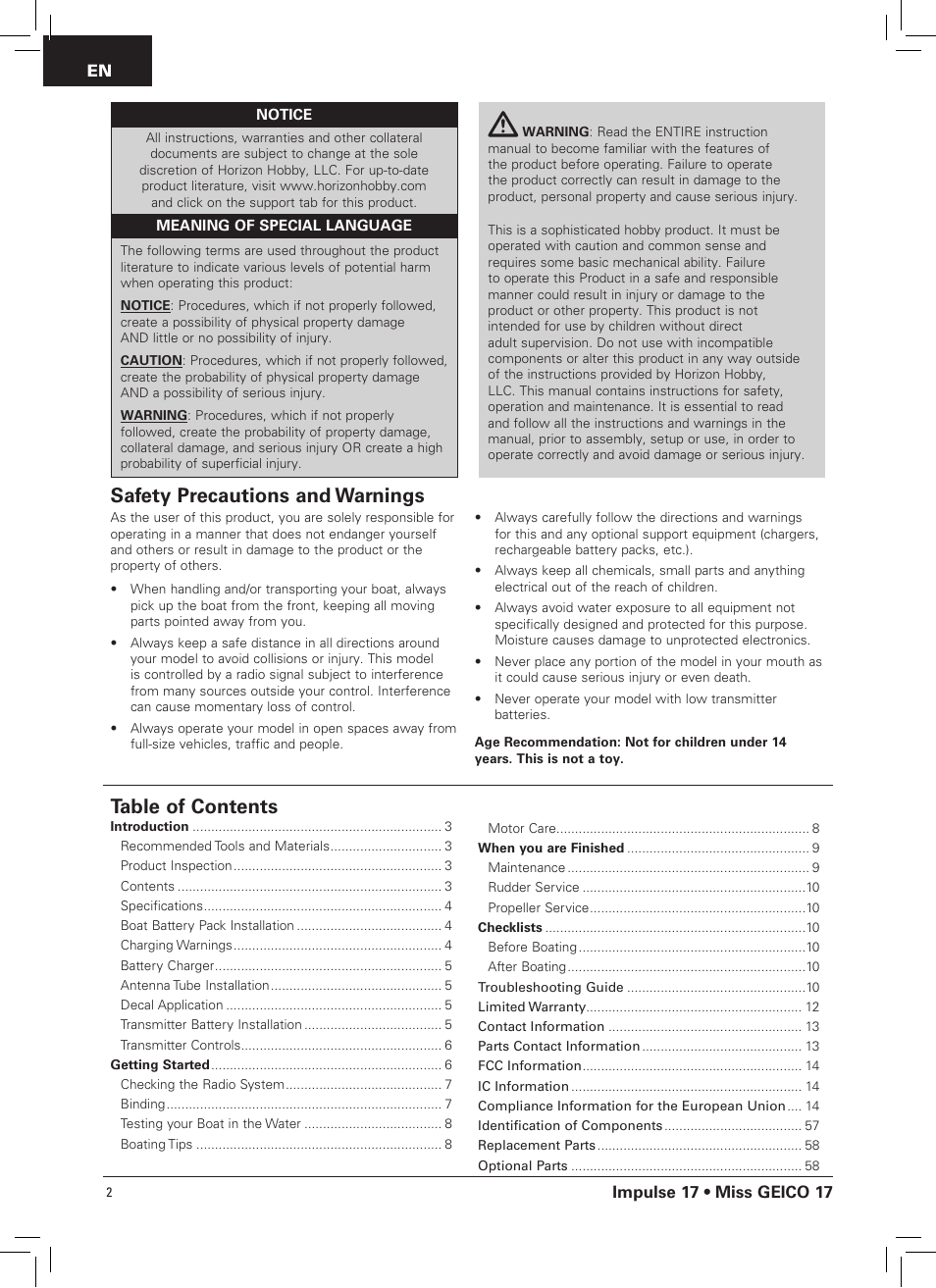 Pro Boat PRB0400 User Manual | Page 2 / 14