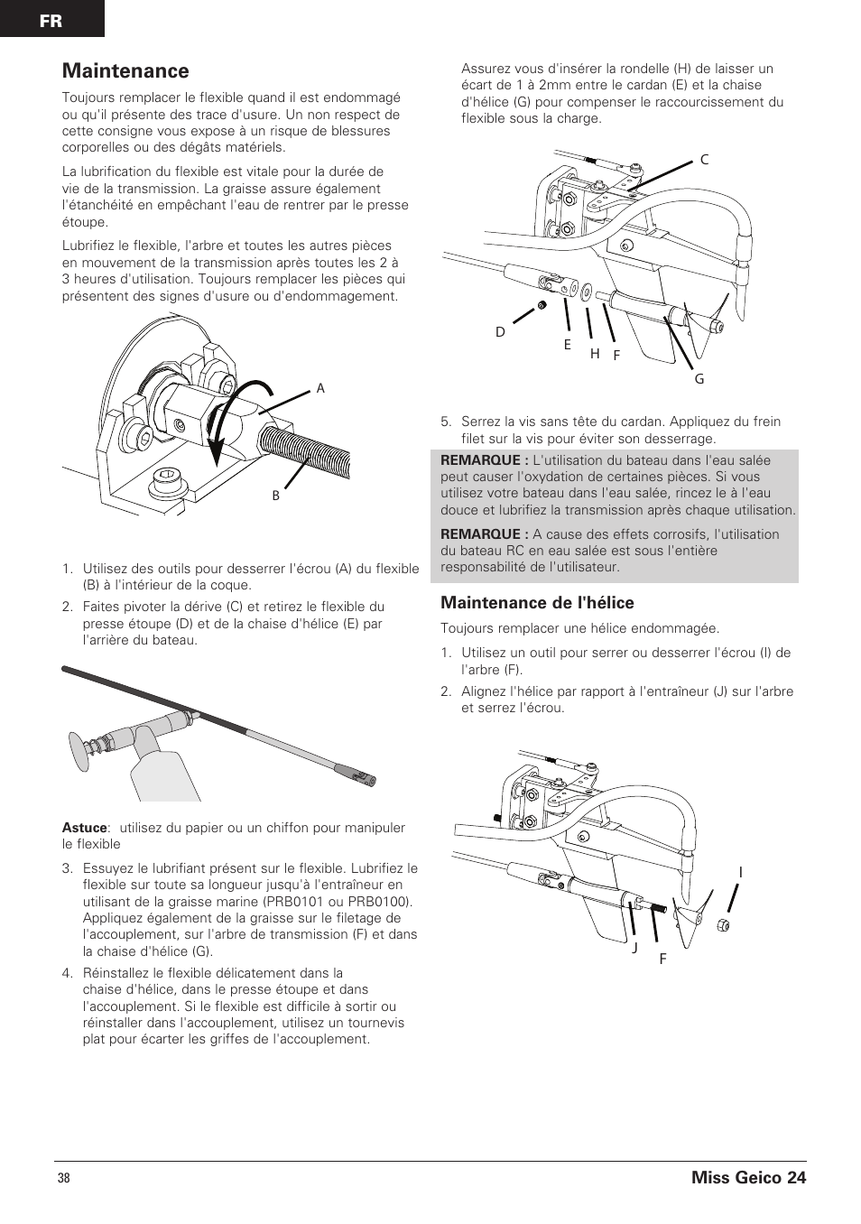 Maintenance | Pro Boat PRB0500 User Manual | Page 38 / 60