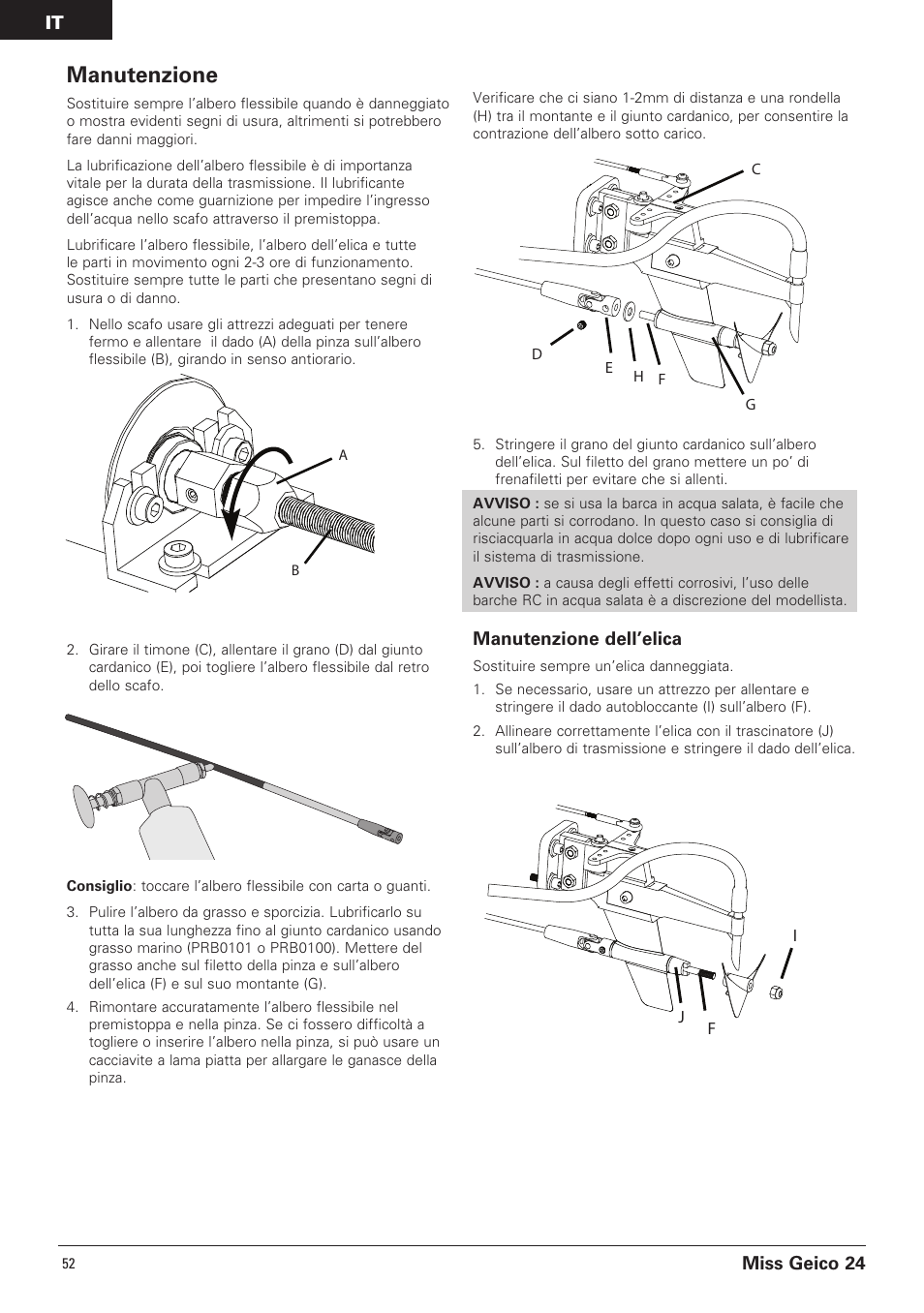 Manutenzione | Pro Boat PRB0500 User Manual | Page 52 / 60