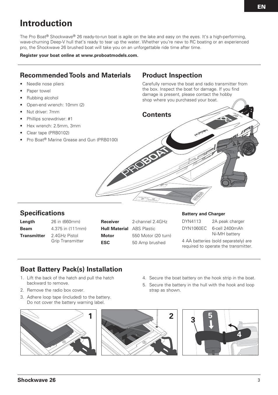 Pro Boat PRB0600 User Manual | Page 3 / 56