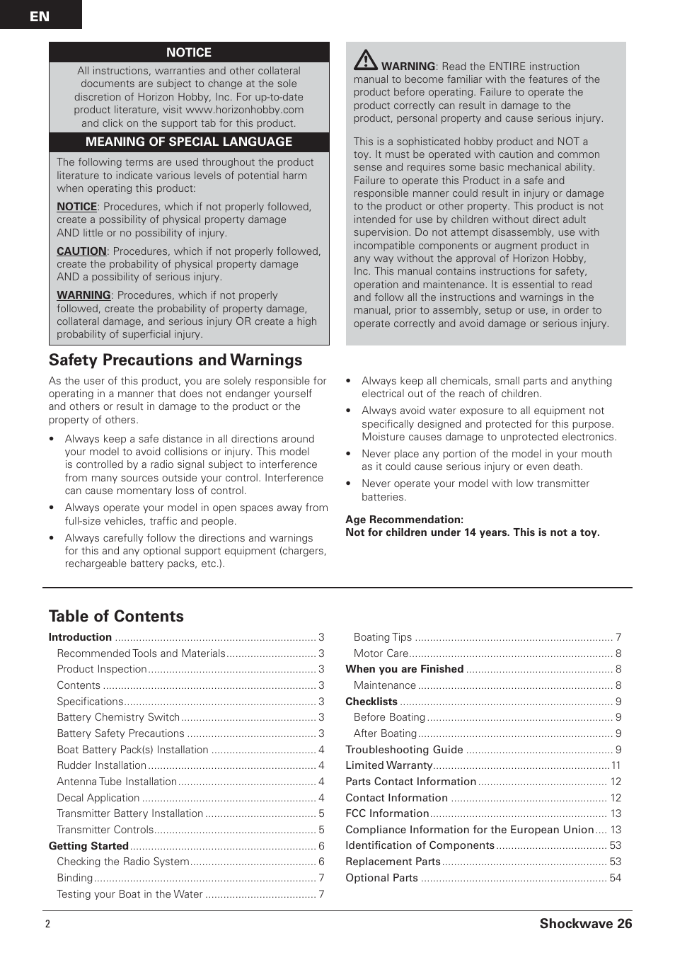 Pro Boat PRB0650 User Manual | Page 2 / 56