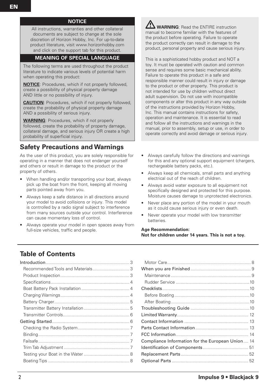 Pro Boat PRB08000 User Manual | Page 2 / 17