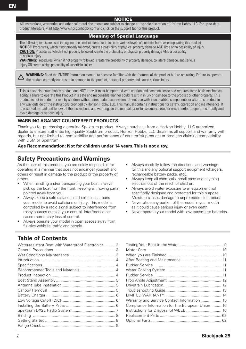 Pro Boat PRB08011 User Manual | Page 2 / 19