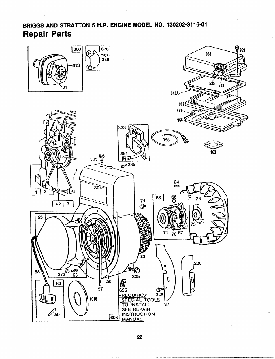 Repair parts | Craftsman 247.287751 User Manual | Page 22 / 27