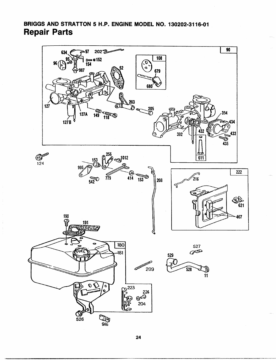 Repair parts | Craftsman 247.287751 User Manual | Page 24 / 27