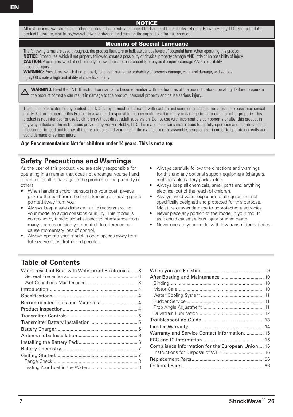 Pro Boat PRB08014 User Manual | Page 2 / 19