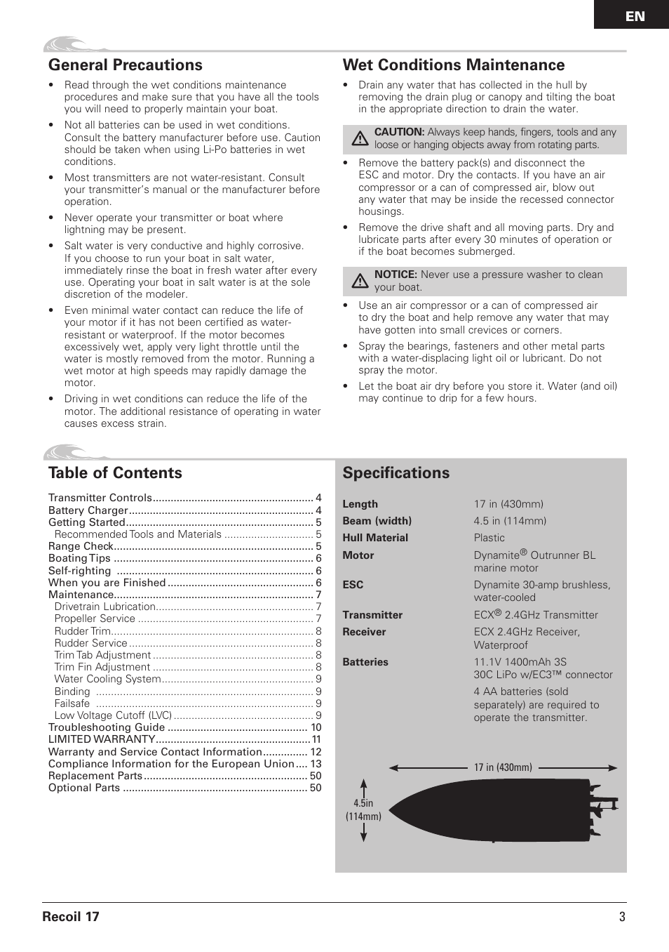 Pro Boat PRB08016 User Manual | Page 3 / 15