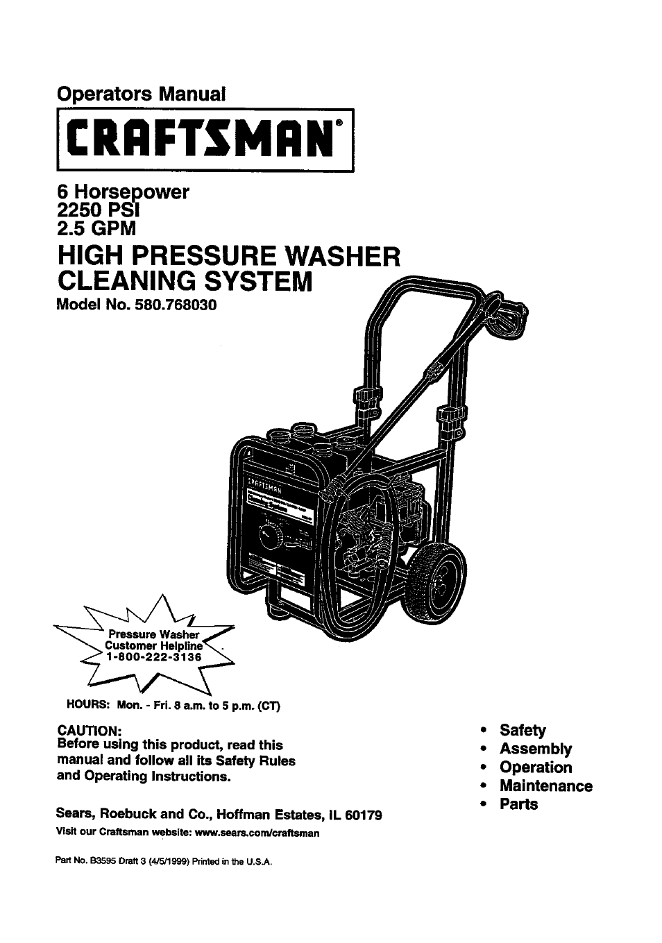 Craftsman 580.768030 User Manual | 28 pages