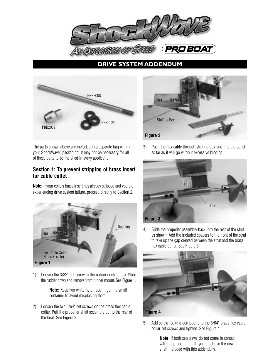 Pro Boat PRB2000 Addendum User Manual | 2 pages