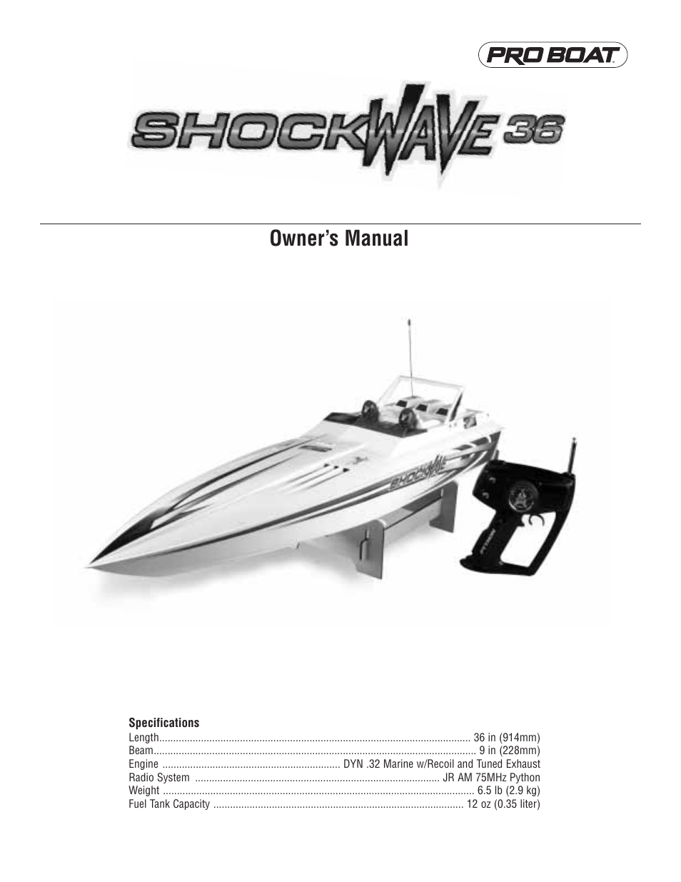 Pro Boat PRB2050T User Manual | 11 pages