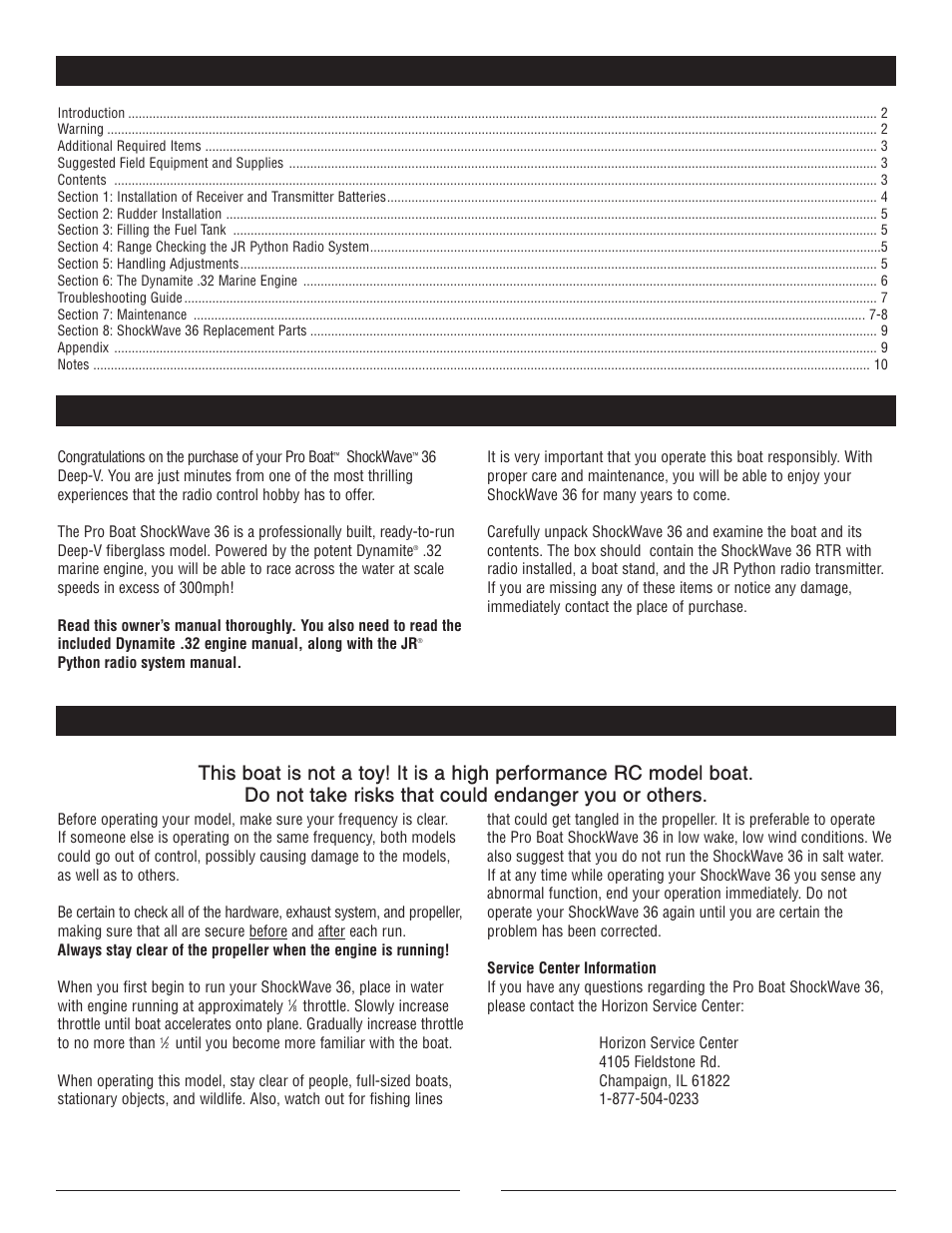 Pro Boat PRB2050T User Manual | Page 2 / 11