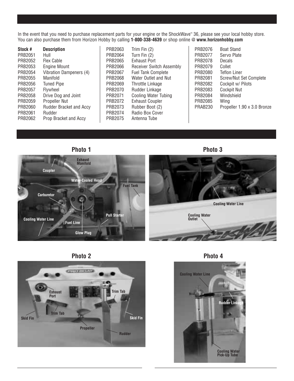 Appendix, Photo 1 photo 3 photo 2 photo 4 | Pro Boat PRB2050T User Manual | Page 9 / 11