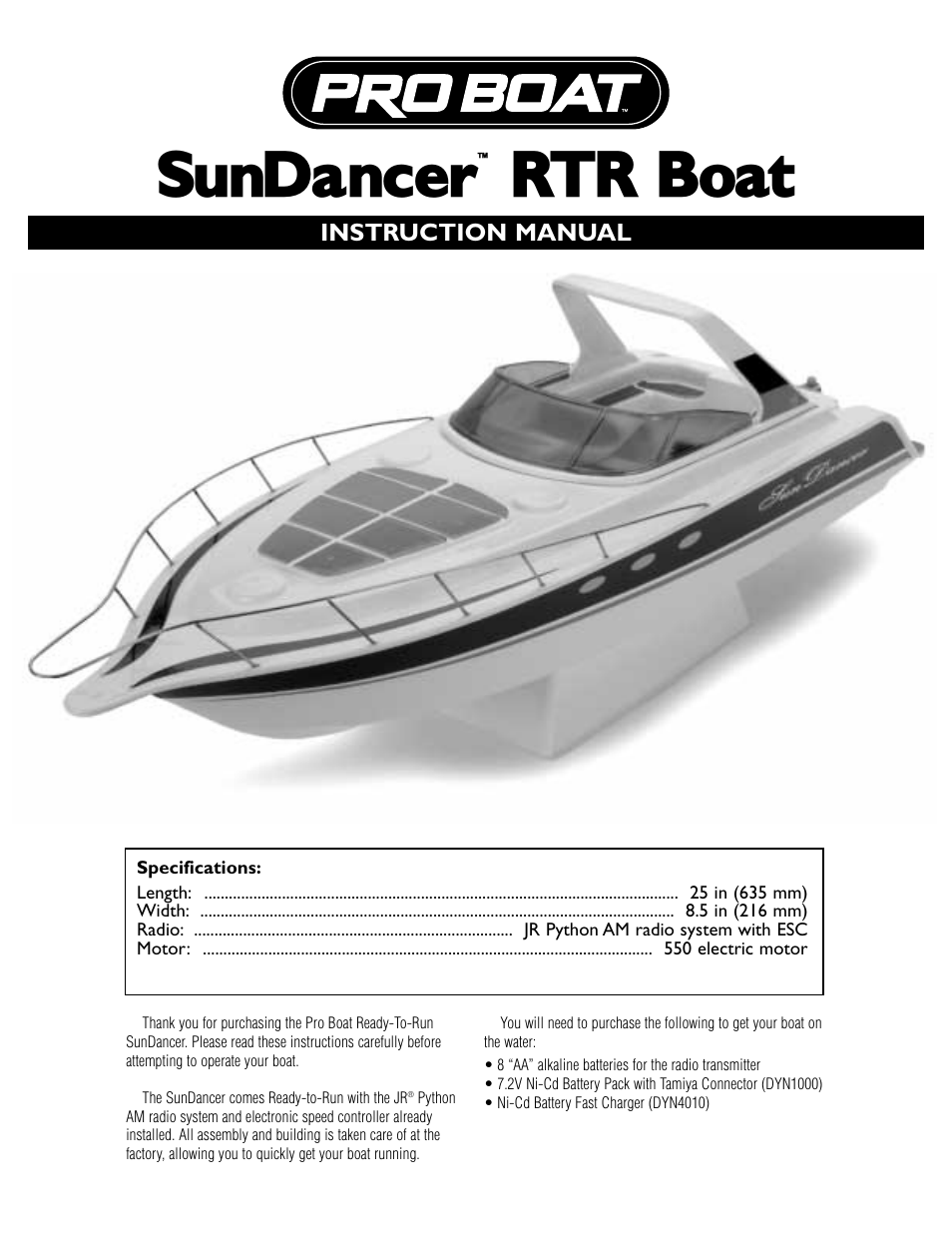 Pro Boat PRB2100 User Manual | 2 pages