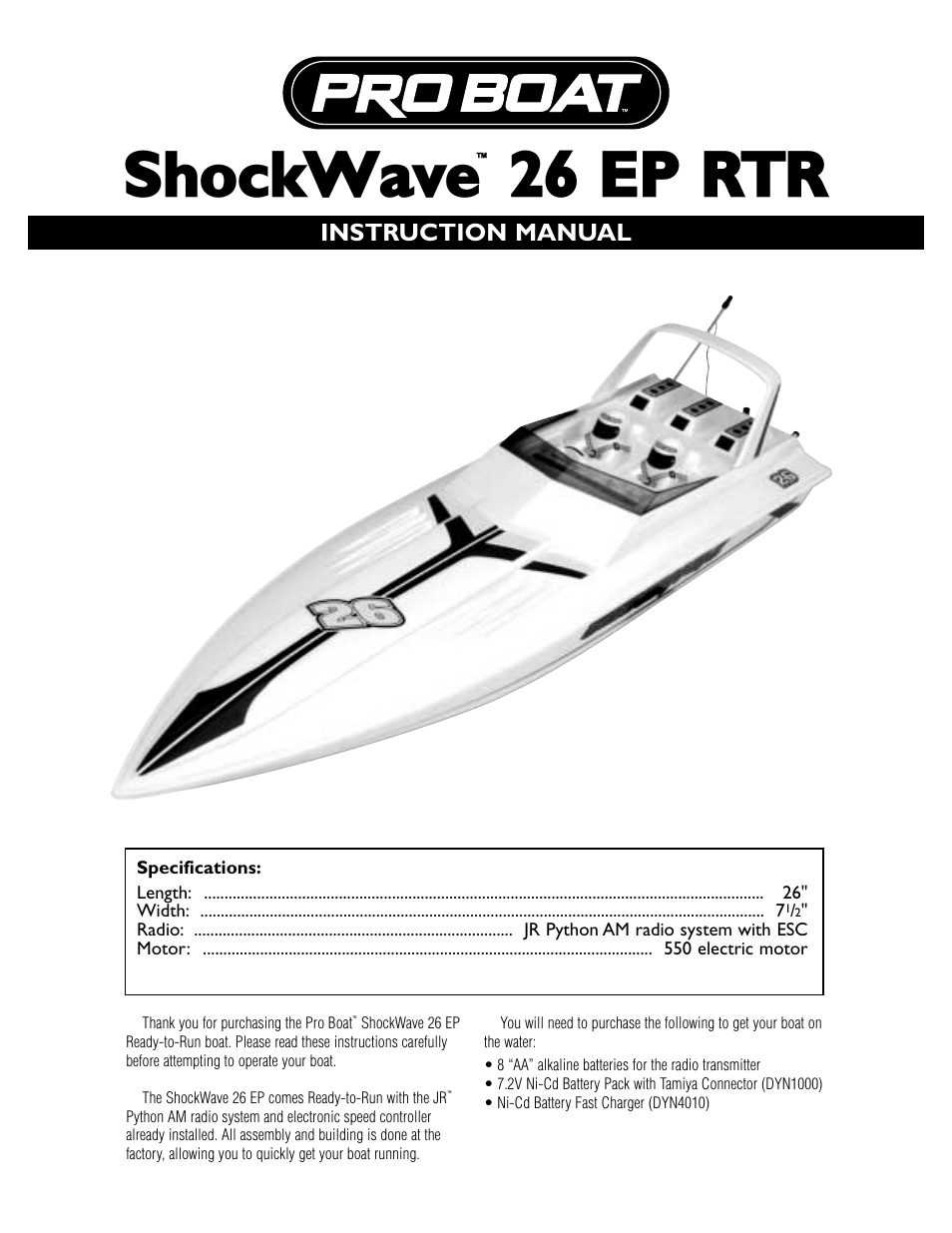 Pro Boat PRB2150 User Manual | 3 pages