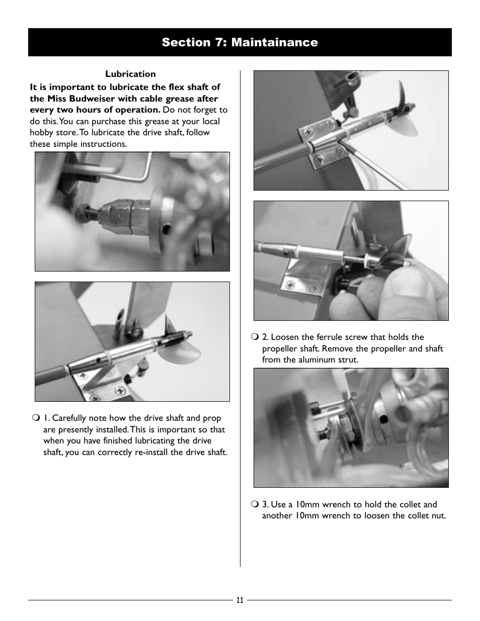 Section 7: maintainance | Pro Boat PRB2200 V.1 User Manual | Page 11 / 16