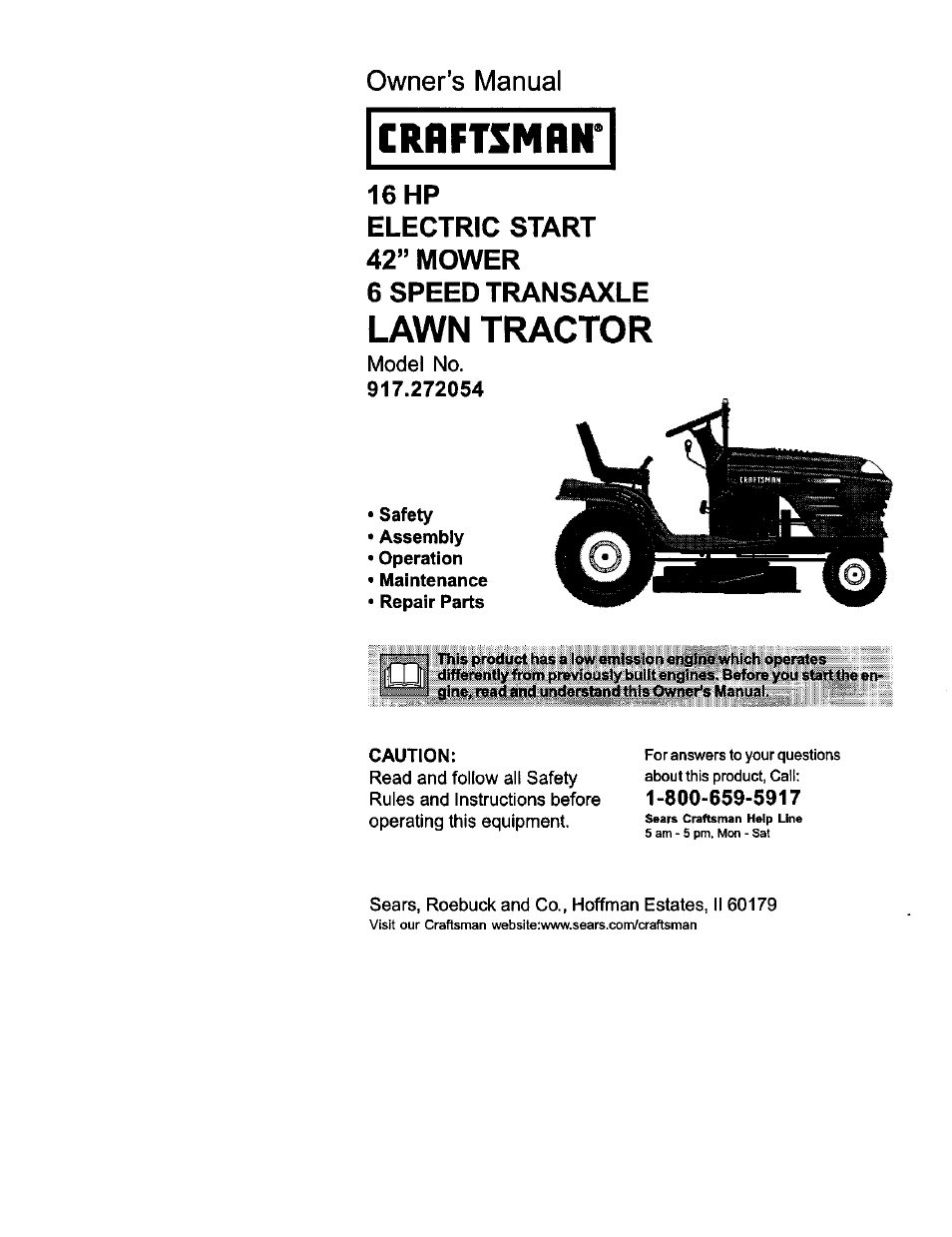 Craftsman 917.272054 User Manual | 60 pages