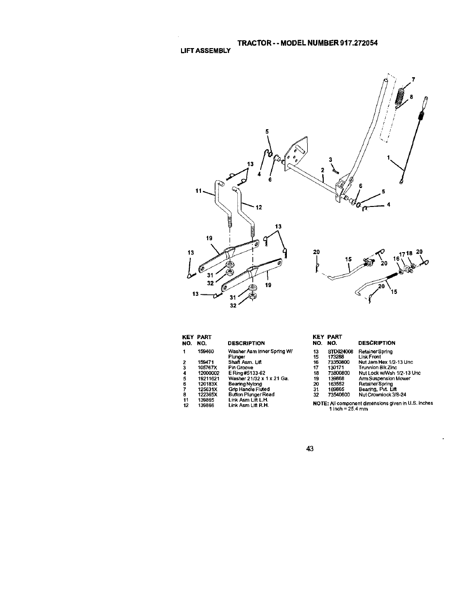 Lift assembly | Craftsman 917.272054 User Manual | Page 43 / 60