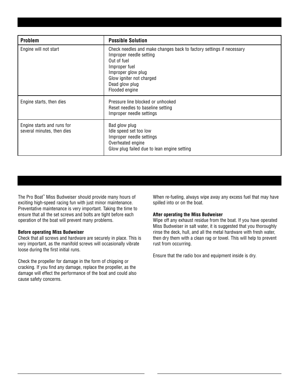 Troubleshooting guide | Pro Boat PRB2200 V.2 User Manual | Page 8 / 12
