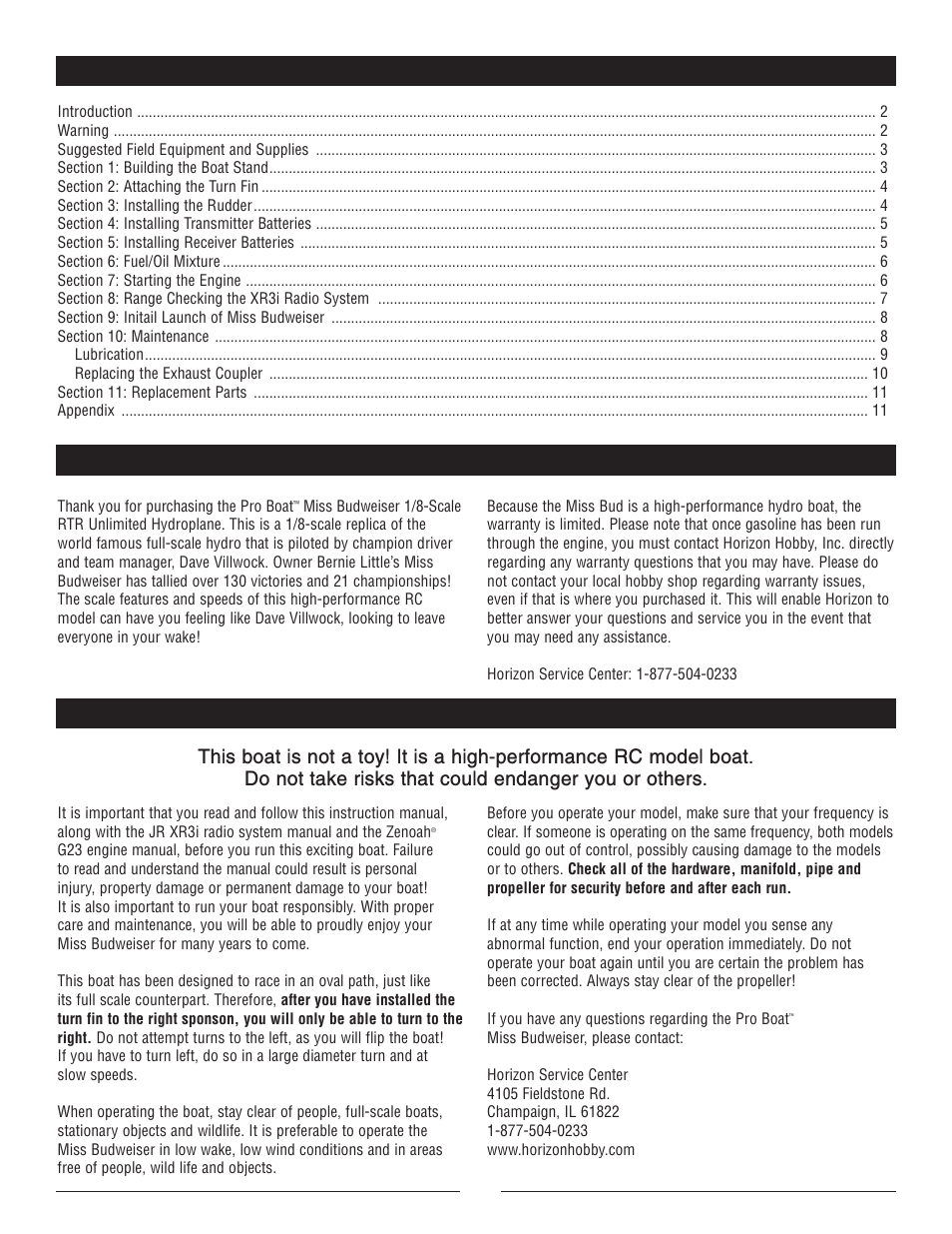 Pro Boat PRB2250 User Manual | Page 2 / 12