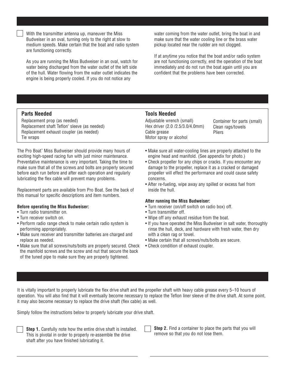 Lubrication | Pro Boat PRB2250 User Manual | Page 8 / 12