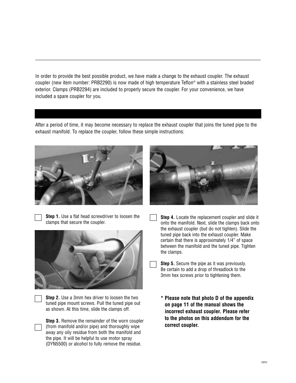 Pro Boat PRB2250 Addendum User Manual | 1 page
