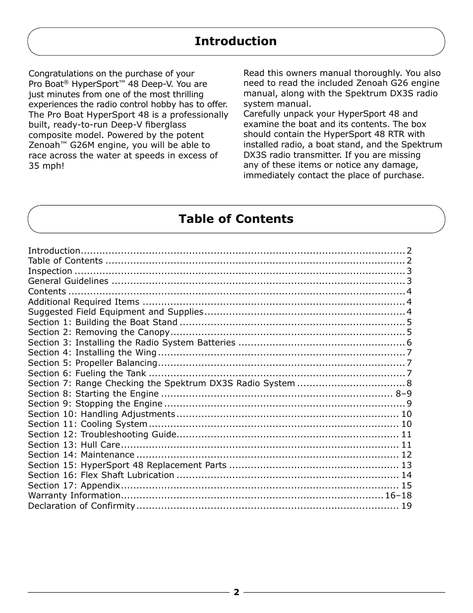 Pro Boat PRB2350 User Manual | Page 2 / 20