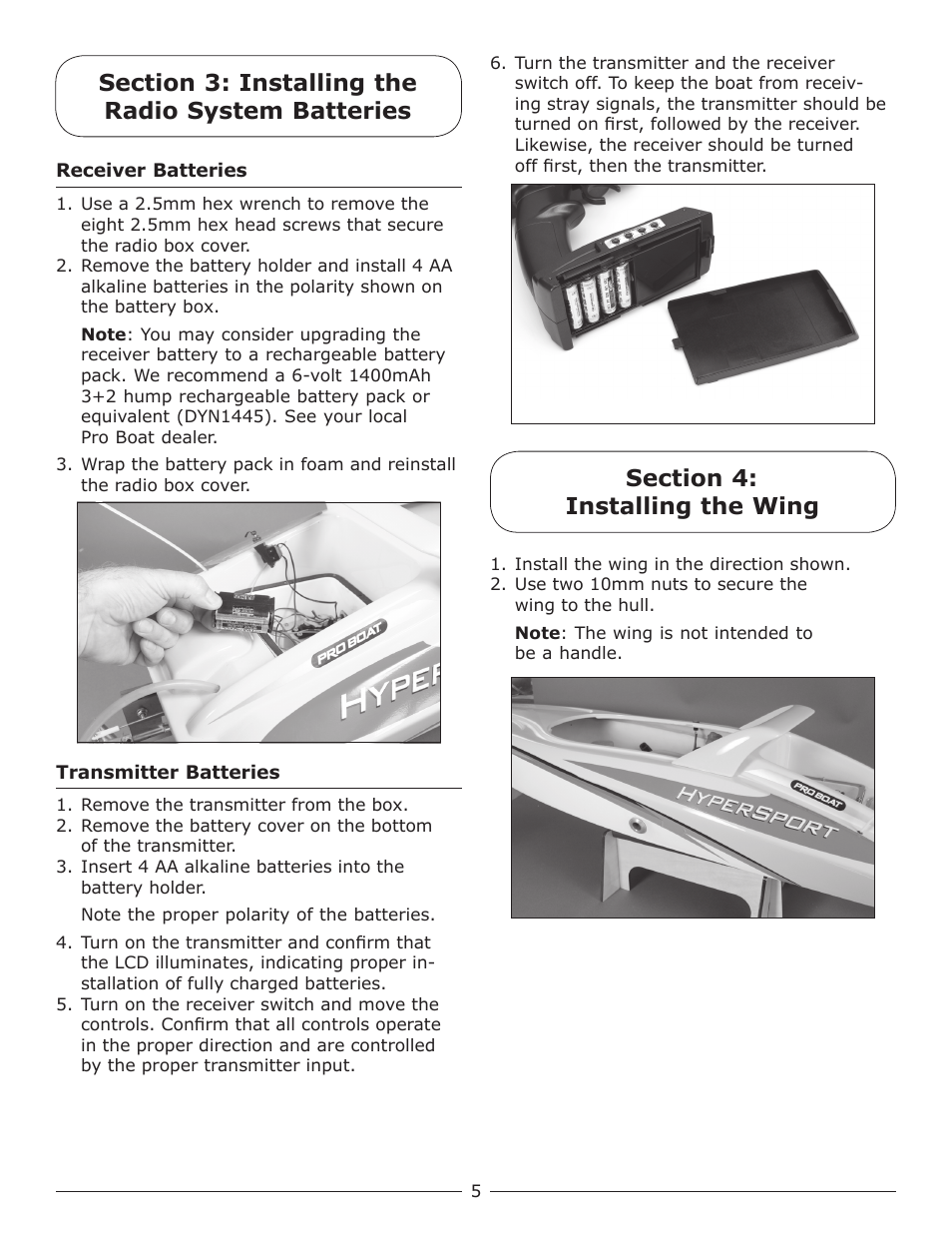 Pro Boat PRB2350S User Manual | Page 5 / 16