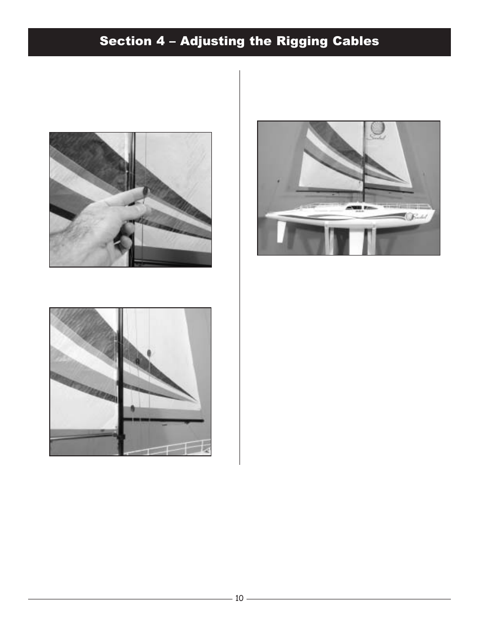 Section 4 - adjusting the rigging cables, Section 4 – adjusting the rigging cables | Pro Boat PRB2400 User Manual | Page 10 / 20