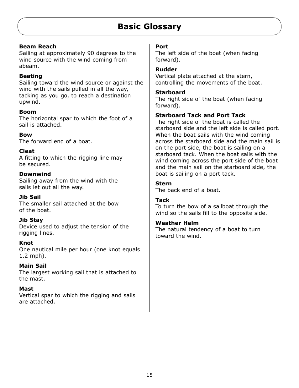 Basic glossary | Pro Boat PRB2450 User Manual | Page 15 / 20