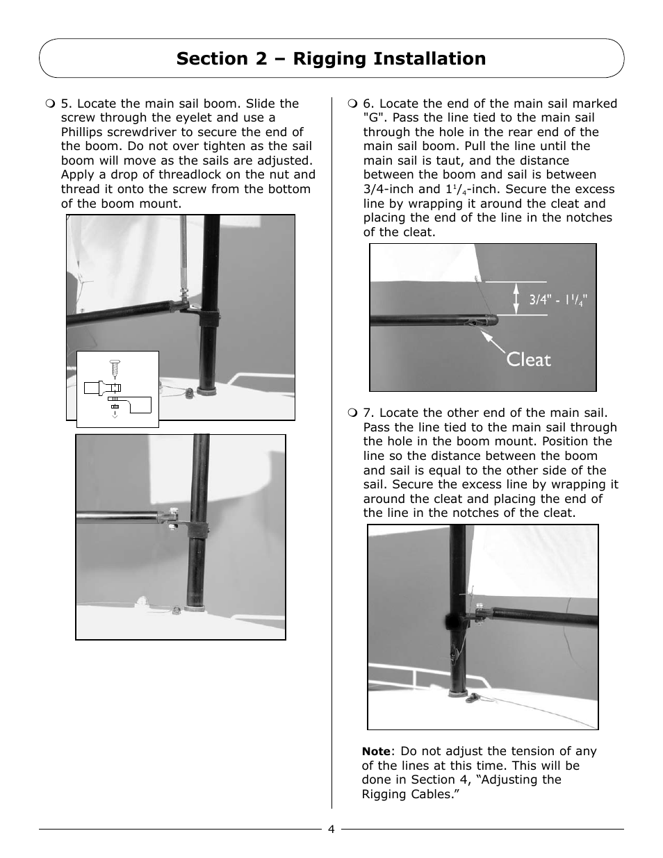 Section 2 – rigging installation | Pro Boat PRB2450 User Manual | Page 4 / 20