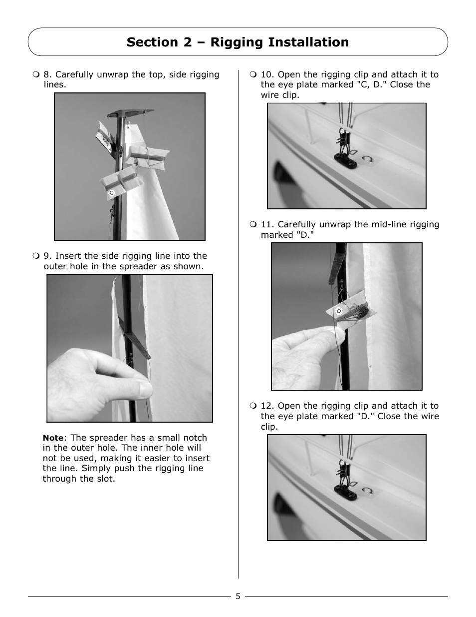 Section 2 – rigging installation | Pro Boat PRB2450 User Manual | Page 5 / 20