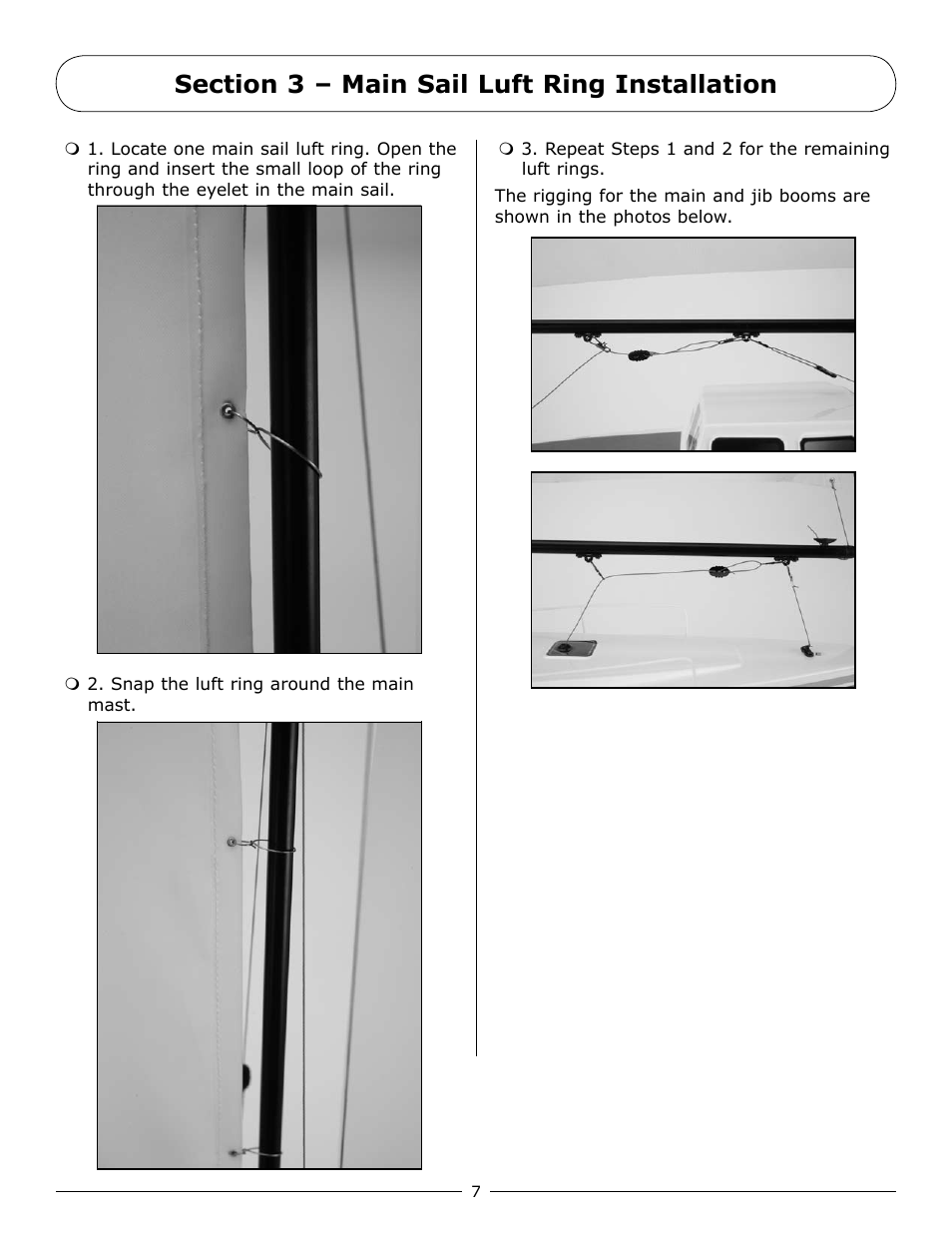 Section 3 – main sail luft ring installation | Pro Boat PRB2450 User Manual | Page 7 / 20