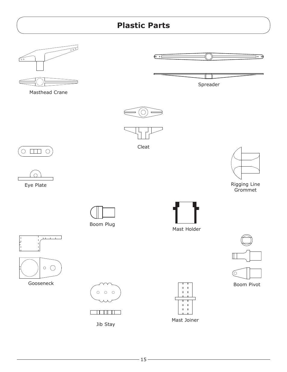 Plastic parts | Pro Boat PRB2450S User Manual | Page 15 / 20